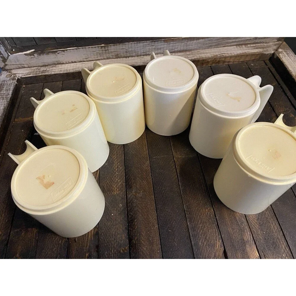 Vintage Set Of 6 Of Mugs The Am Pro Line Stackable Plastic Mugs